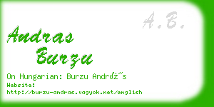 andras burzu business card